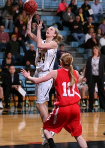 Abby Rothenbuehler goes up for a layup. 