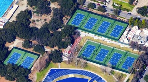 The Pauley Tennis Complex on the in Claremont, Calif.