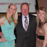 All-Americans Lindsey Hjelm (left) and Kelsey Kennedy (right) with Head Coach Mike Carroll (center).  Photo courtesy of Dan Coquyt `14. 
