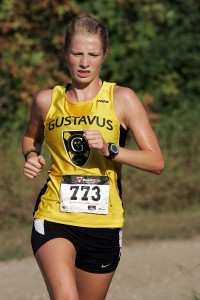 Caitlin Fermoyle led Gustavus at the Blugold Invite with a 24th place finish. 