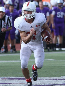 Running back Sam Sura heads into Saturday ranked eighth in the nation in all-purpose yards at 191.2 per game. Photo courtesy of Saint John's Sports Information.