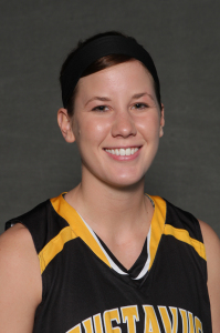 Maddie Ehrich scored 13 points on 4-of-6 shooting to help the Gusties earn a 71-58 win over St. Scholastica on Sunday afternoon in Menomonie, Wis. 