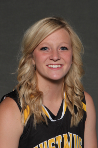 Mikayla Miller led Gustavus in scoring with 21 points in Saturday's narrow loss to Dubuque.  
