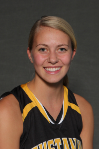 Lindsey Johnson scored eight points and brought down four rebounds in Gustavus's loss to St. Thomas on Wednesday night. 