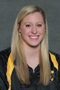 Jenny Strom broke two pool records in Gustavus's victory over Carleton on Friday night in Northfield. 