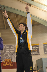 Zac Solis reclaimed his title in the 500 free on day one of the MIAC Championships. 