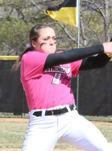 Sarah Rozell battled her way to a victory in game two, allowing two runs in six innings.  