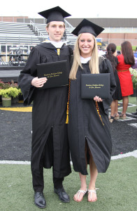 Lilly and Strom pose for a picture following Gustavus commencement this past Sunday.