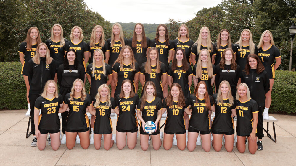 A photo of the 2022 volleyball team in game jerseys