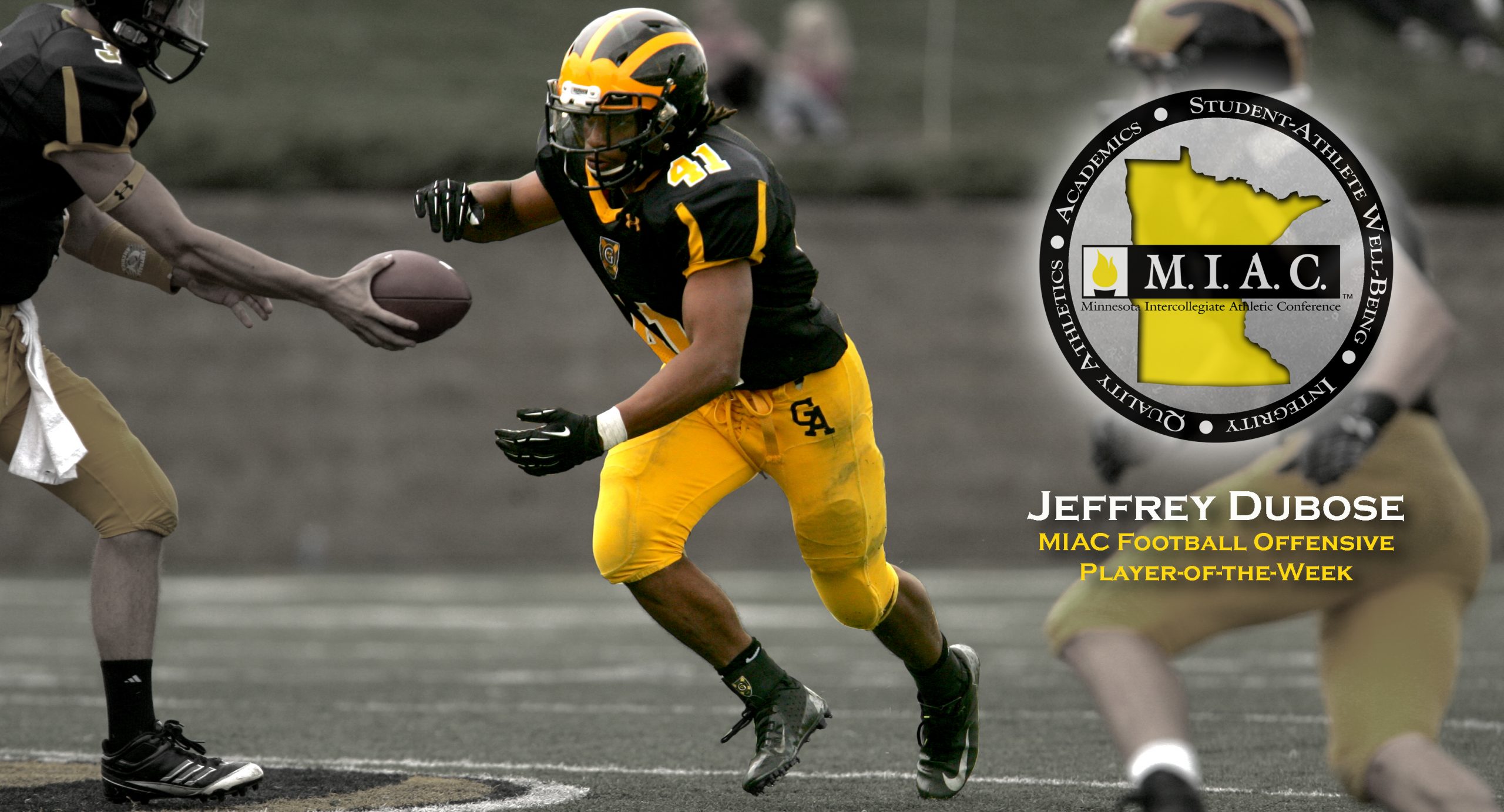 Running Back Jeffrey Dubose Earns MIAC Football Offensive Player-of-the-Week Honors