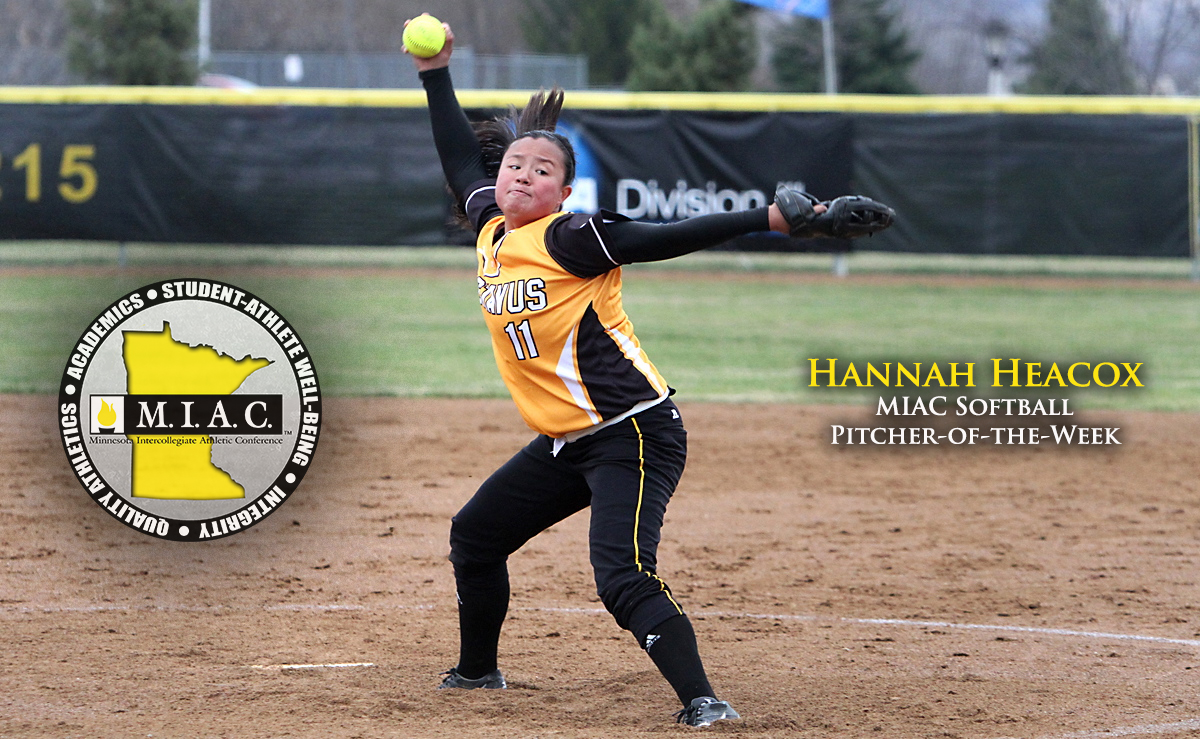 Rookie Hannah Heacox Earns MIAC Softball Pitcher-Of-The-Week Honors