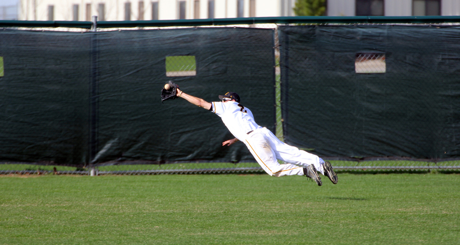 Baseball Caps Season With Split Against St. Olaf