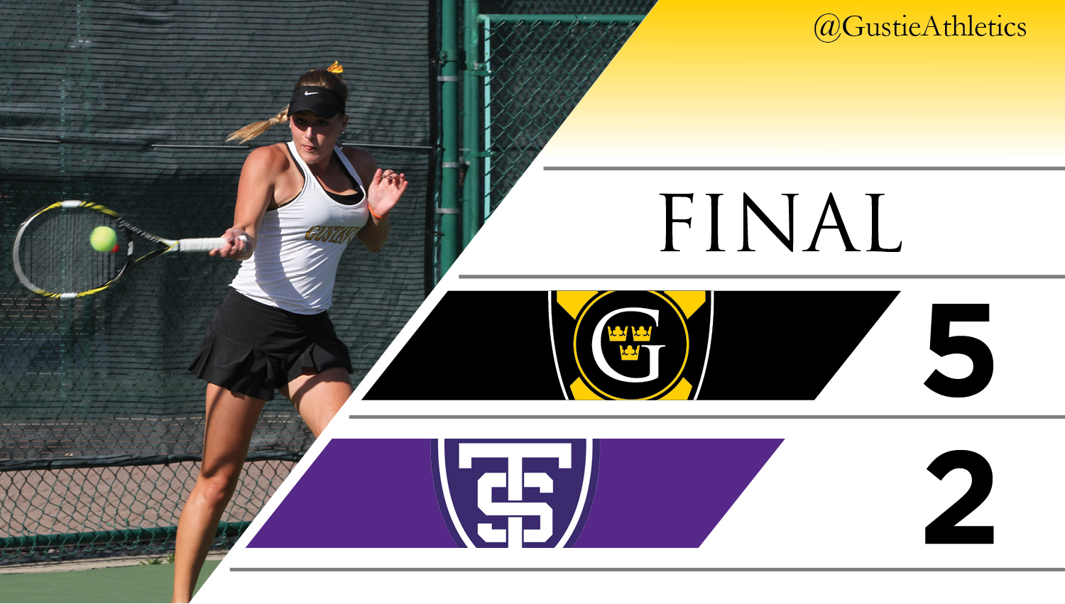 Women’s Tennis Defeats St. Thomas 5-2 In Playoff Semifinal, Will Play Carleton In Final Saturday