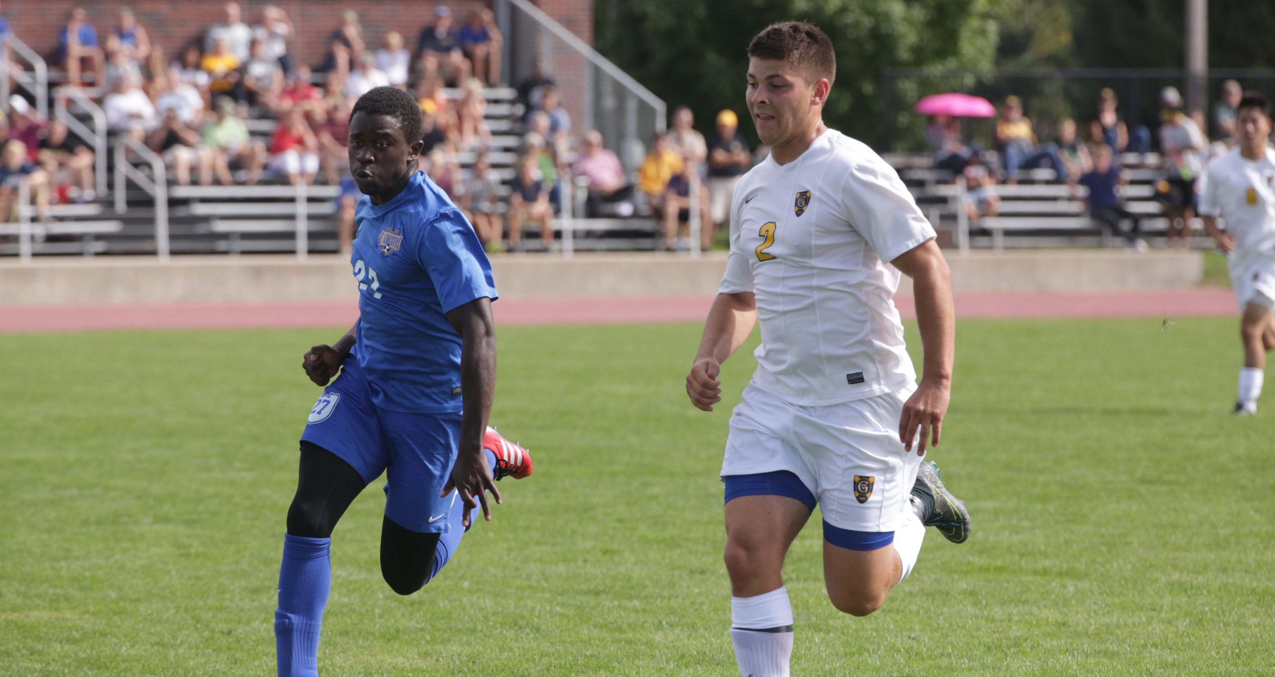 Last Minute First Overtime Goal Gives Men’s Soccer 2-1 Win At Hamline, No. 3 Seed For Playoffs