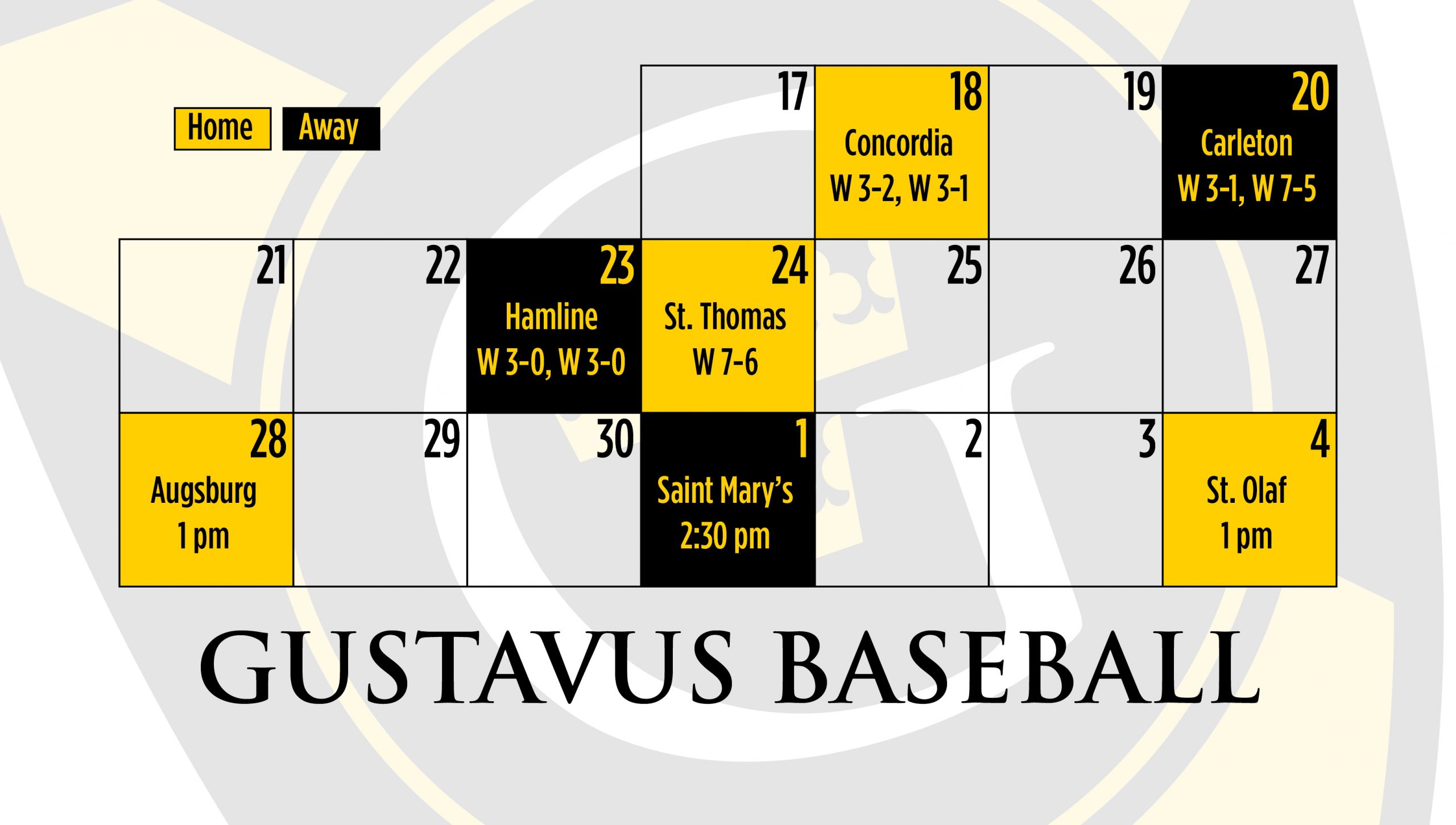 Baseball Home Doubleheader vs. Augsburg Moved to Sunday