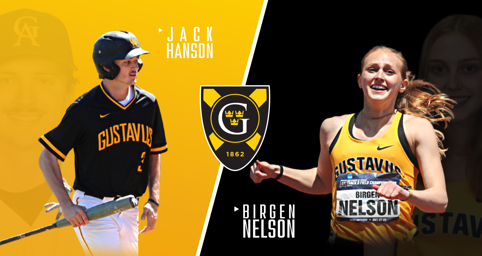 Birgen Nelson, Jack Hanson Selected 2021-22 Gustavus Athletes of the Year